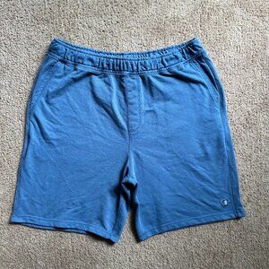 Champion Sweat Shorts Mens XL 36x8.5 High Rise Blue Pockets Logo